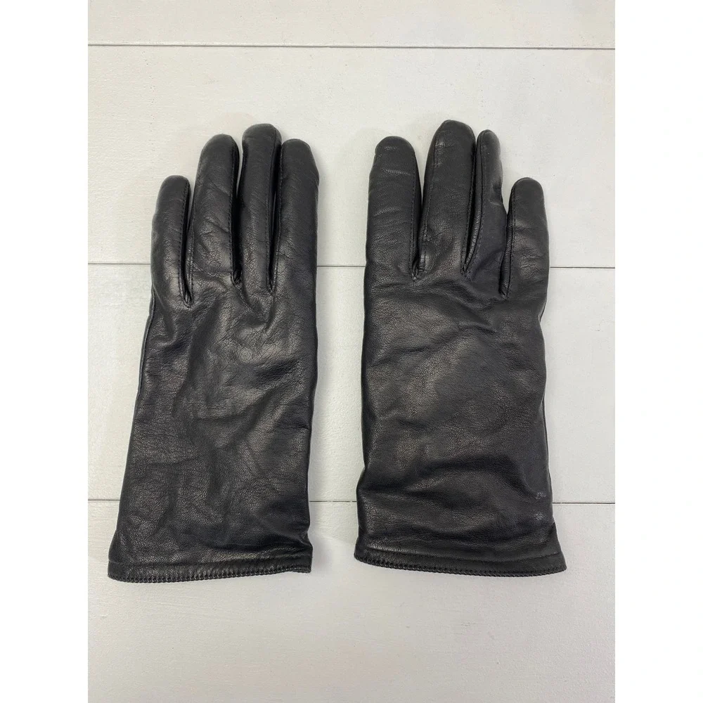 Aris‎ Isotoner, Genuine Leather Gloves, Womens Size 8 Thinsulate Lined Black